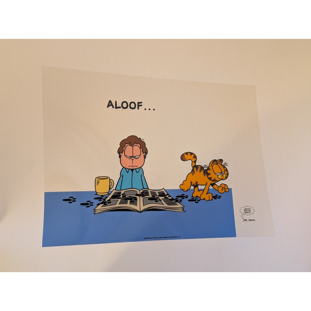 Garfield Aloof Limited Edition Sericel Jim Davis 1978‎ United Features Syndicate